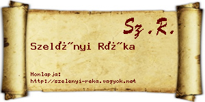 Szelényi Réka névjegykártya